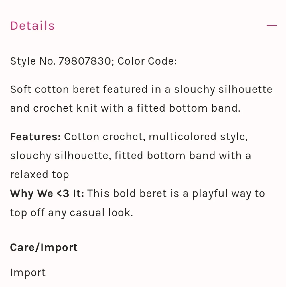 #156- Free People Lolita Crochet Beret